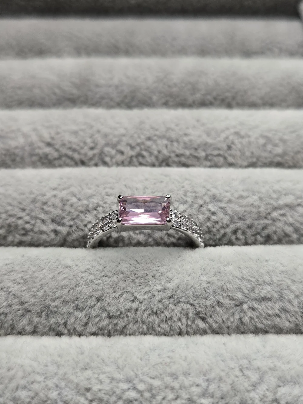 Size 6 Rose Quartz Cubic Zirconia Rhodium Plated Bomb Party I've Found My Passio